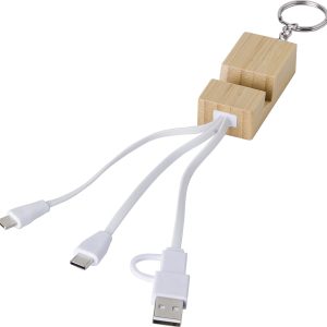 Porte-clés câble de charge en bambou Sutton