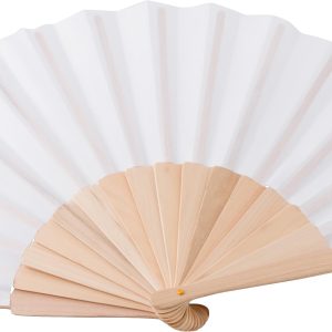 Eventail en bois et en rPET dans une boîte cadeau kraft Rosanne