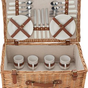 Panier pique-nique en osier pour 4 personnes Levin