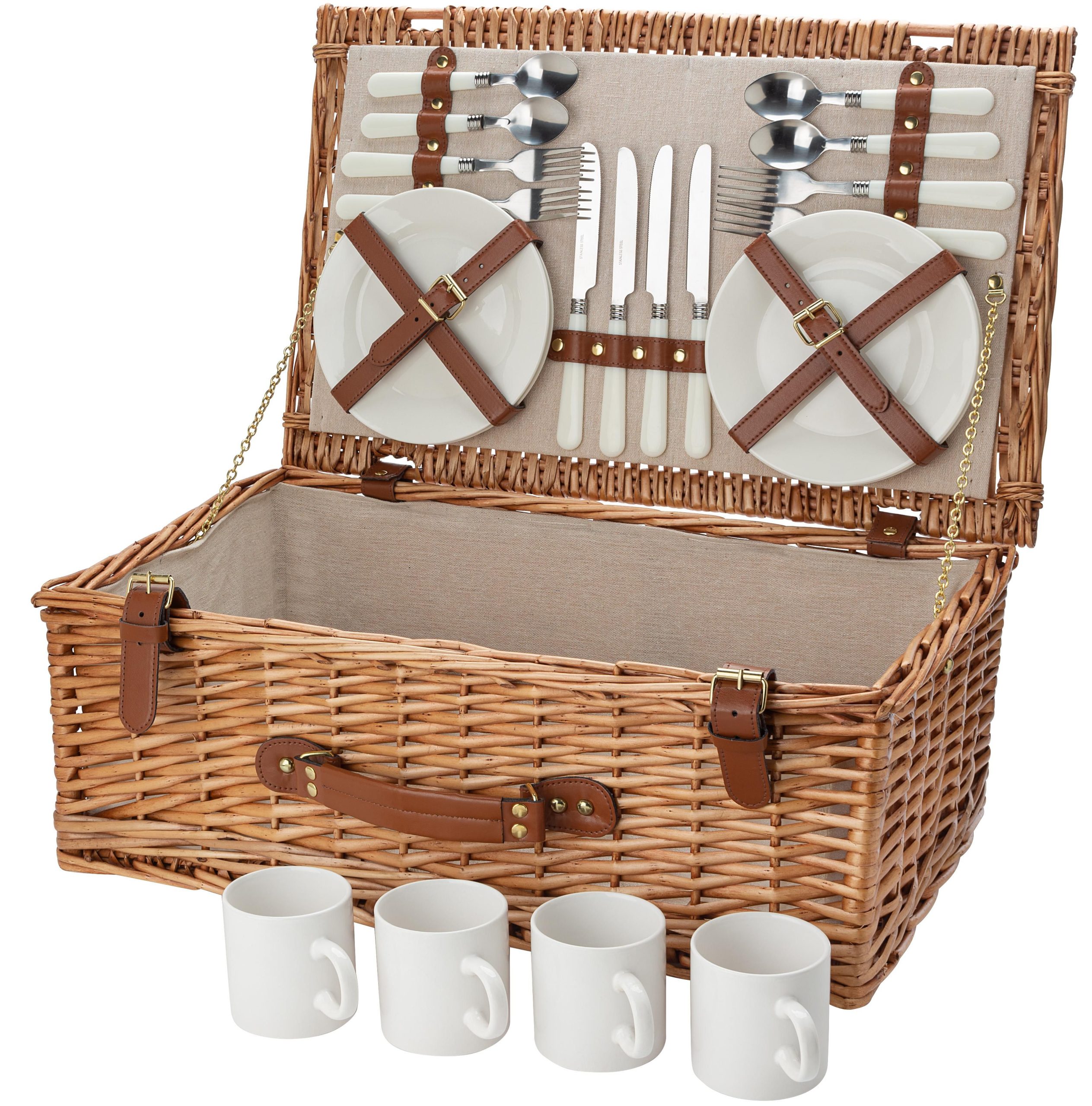 Panier pique-nique en osier pour 4 personnes Levin – Image 2