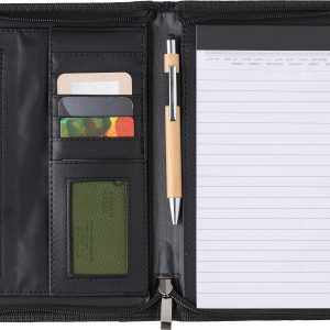Conférencier A5 zippé en cuir reconstitué Rosa
