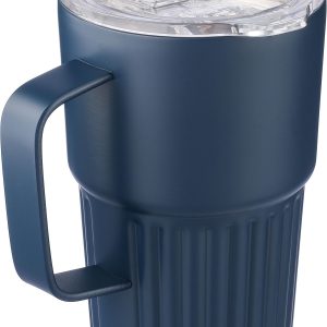Mug de voyage à double paroi en acier inoxydable recyclé (450 ml) Calo