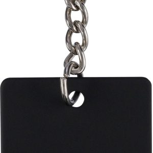 Porte-clés rectangulaire en acier inoxydable recyclé Jax