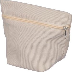 Trousse à maquillage zippée en velours côtelé Tia