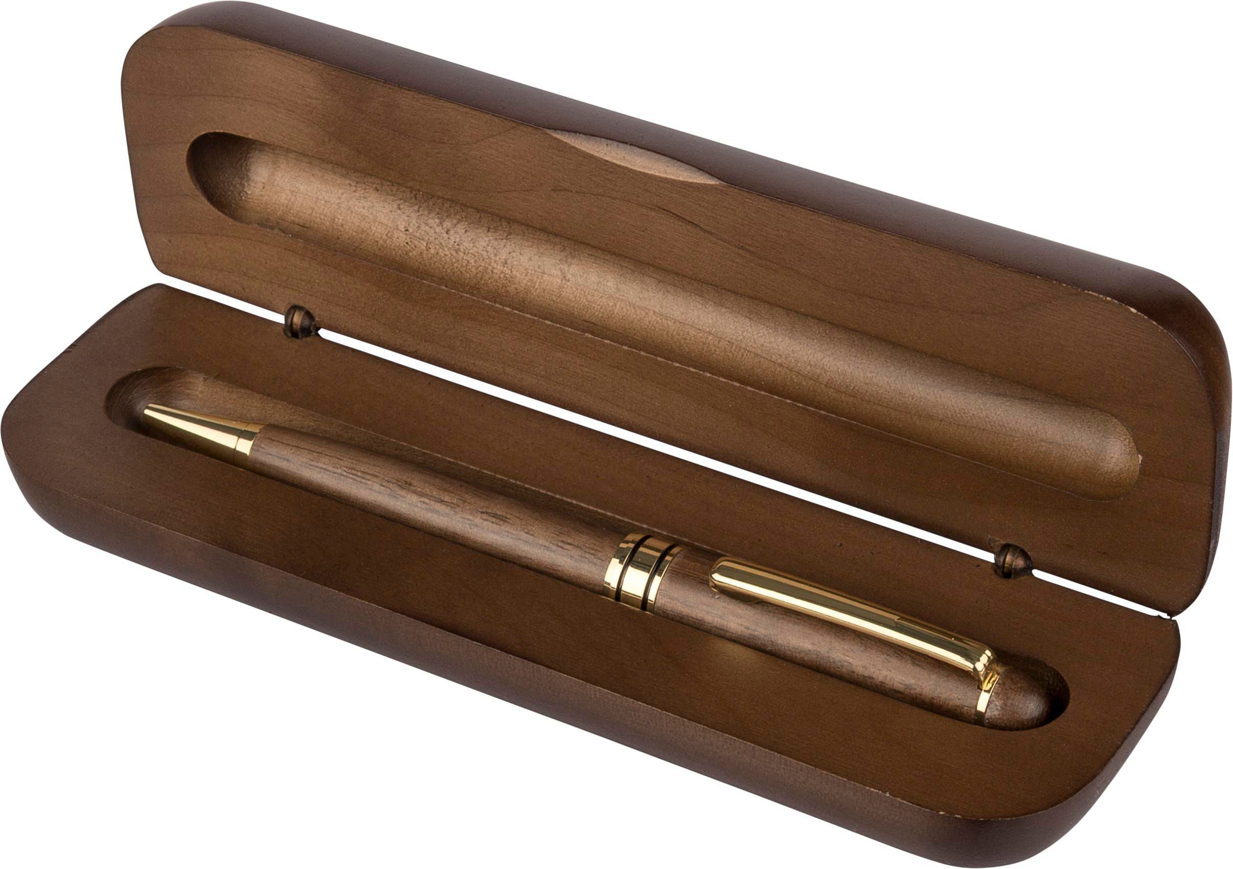 Stylo bille twist en bois de noyer Noa – Image 8