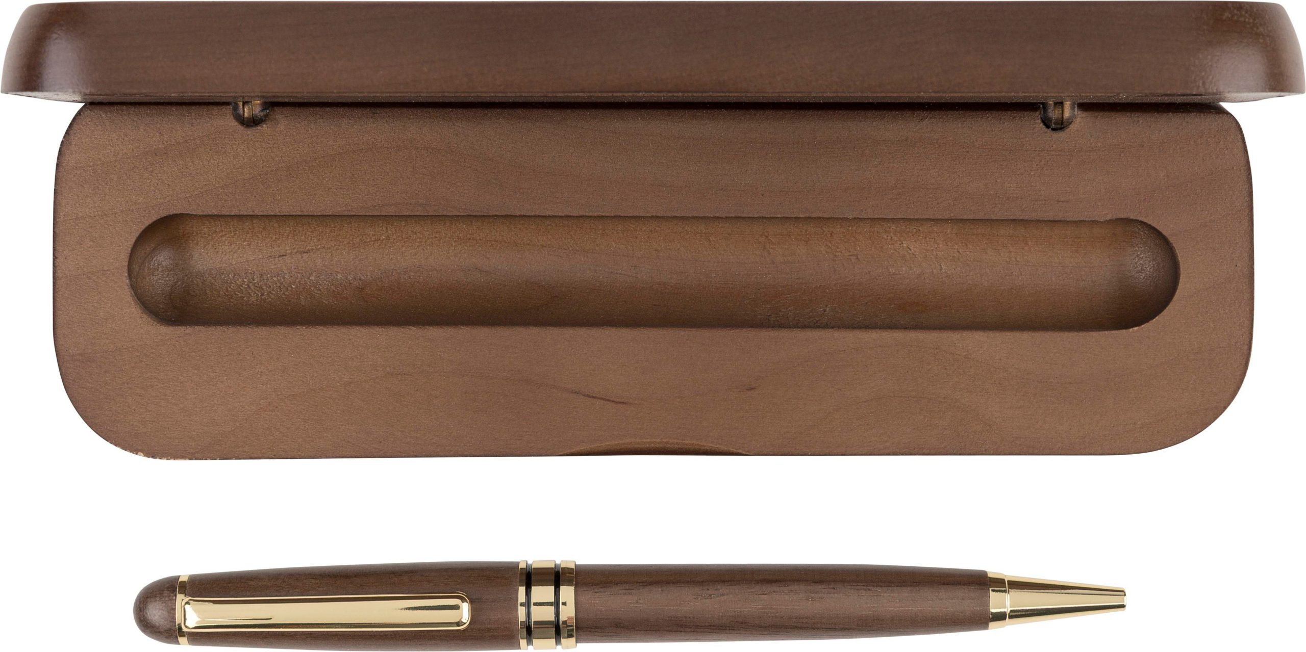 Stylo bille twist en bois de noyer Noa – Image 2