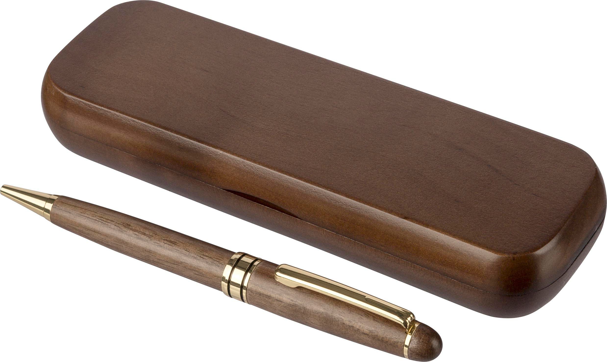 Stylo bille twist en bois de noyer Noa – Image 6