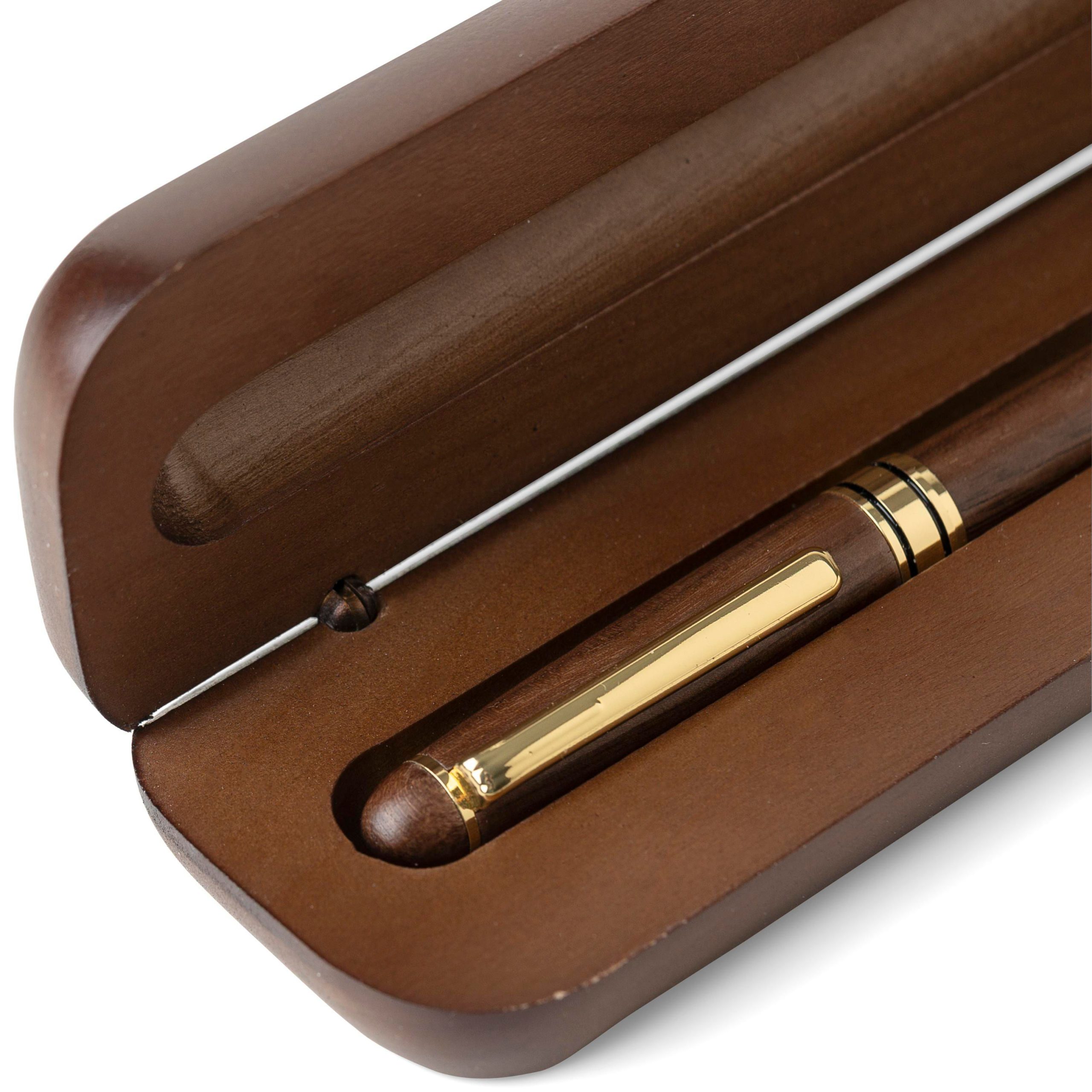 Stylo bille twist en bois de noyer Noa – Image 11