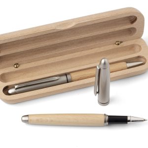 Parure de stylo bille et roller en bois Oliviero